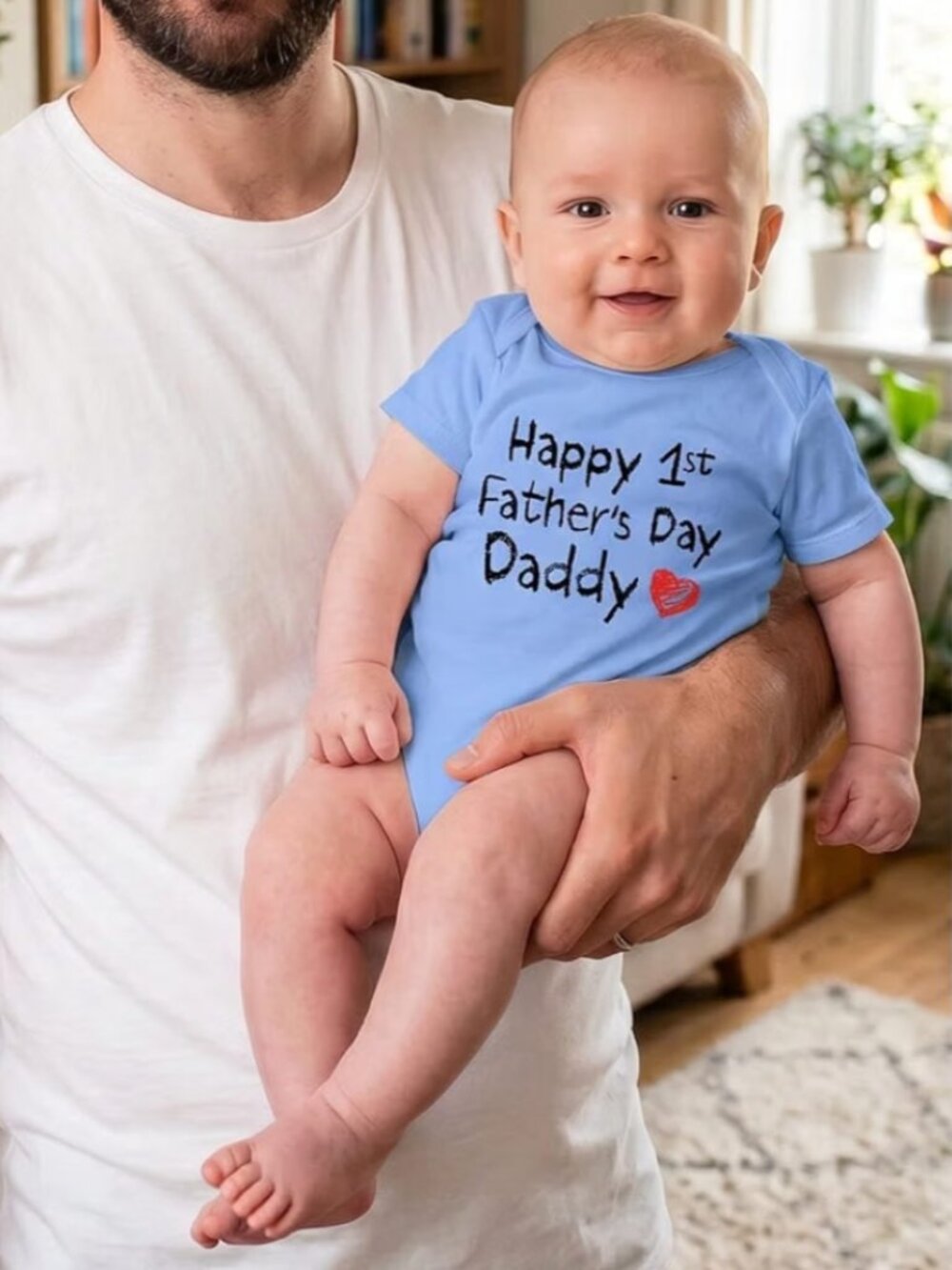 1st Father's Day Onesie+white onesie(Newborn)